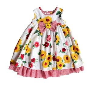 Vintage 90s Girls Bonnie Jean Size 5 Sunflower 360 Dress